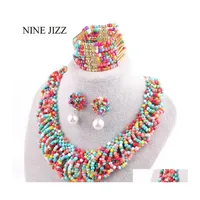 Pendant Necklaces Ninejizz Bohemian Fashion For Women Jewelry Handwoven Collier Long Tassel Beads Choker Statement Necklace Bracelet Dhtva