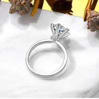 Pierścienie klastrowe modne Anillo de boda nuevo seis garras cristal cyrronio chica regalo