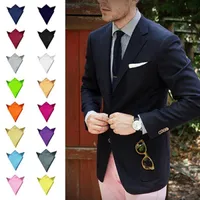 Bow Ties Solid Color Handkerchief High Fashion Pocket Square Vintage Polyester Men Towel Hanky For Business Party Suit Accessories