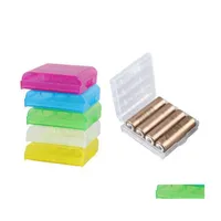 Storage Boxes Bins Aa/Aaa Battery Holder Case Transparent Plastic Box For 14500 10440 Batteries Organizer Container Xbjk2105 Drop Dheim
