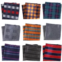 Bow Ties Luxury Men's Handkerchief Striped Checkered Plaid Woven Hankies Polyester Hanky Business Pocket Square Chest Towel 25 25CMBow