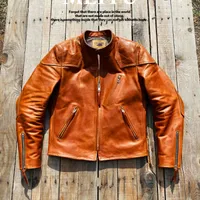 Men's Leather & Faux CDJ179 Cidu Asian Size Super Top Quality Genuine Horse Slim Classic Durable Horsehide Stylish Rider Jacket