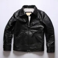 Men's Leather & Faux Asian Size Super Top Quality Heavy Genuine Japan Horse Slim Classic Horsehide Stylish Rider JacketMen's