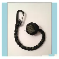 Kluczowe pierścienie biżuteria Małpa Małpa Pięść Bieć 1 Steel Ball Self Obrona 550 Paracord ręcznie wykonany w Chinach Drop Downort