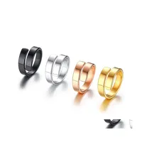 Pierścienie zespołowe Wysokiej jakości złoty pierścionek ze stali nierdzewnej spersonalizowany dostosowanie grawerowanej nazwy dla kobiet i mężczyzn modna biżuteria Drezno Del dhwcq