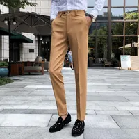 Men&#039;s Suits & Blazers Plyesxale Black Khaki Army Green Burgundy Formal Pants For Men Casual Straight Suit Male Slim Fit Pantalon Homme Luxe