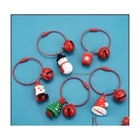 Key Rings Jewelry 2021 Fashion Keychain Korean Version Santa Claus And Christmas Tree Series Ring Female Bell Bag Pendant Small Gift Dhhar