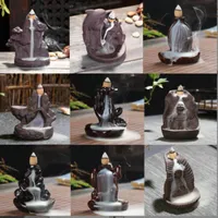 Fragrance Lamps Ceramic Glaze Waterfall Backflow Incense Burner Censer Holder Cones Home Decor Stick Smoke Cone Tower Lotus FY5570 ss0123