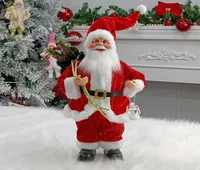 Decorative Objects Figurines 30cm Red Standing Posture Gift Santa Claus Doll Oranments Xmas Pendants Merry Christmas Decor For Hom8776415