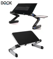 Adjustable Laptop Desk Stand Portable Aluminum Ergonomic Lapdesk For TV Bed Sofa PC Notebook Table Desk Stand With Mouse Pad 220424359642