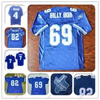 Canaan Custom Cheap Coyotes West Varsity Football Jerseys 69 Billy Bob 82 Charlie Tweeder 4 Jonathan Moxon 7 Lance Harbour Blue Movie Jersey Stitched