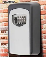 Key Safe Box Sturdy Aluminum Alloy Key Lock Box Wall Mounted Securely Storage Weatherproof 4 Digit Combination Rotate Dials 2103309139521