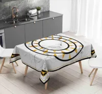 Table Cloth Light Luxury Nordic Marble Geometric Black and White Pink cloth Rectangular Coffee Dining Nappe De Tapete6612834