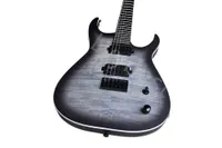 Lvybest 6 Strings Electric Guitar with Black Hardware Grey Veneer Rosewood Fretboard Provide Customized Service
