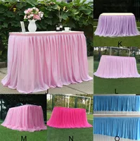 Tutu Tulle Table Skirt Elastic Mesh Tulle Tableware Tablecloth For Wedding Party Table Decoration Home Textile Accessories 1 20106091711