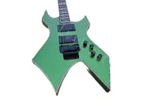 Lvybest Unusual Shape Green Body Electric Guitar with Rosewood Fretboard Black Hardware Provide Customized Services