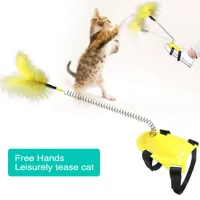 Cat Toys Product -Selling Supplies Promotion Spring Teaser Feather Toy Pet Cats Kitten