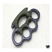 Protective Gear Arival Black Alloy Knuckles Duster Buckle Male And Female Selfdefense Four Finger Punches555251R Drop Delivery Sport Dhhry