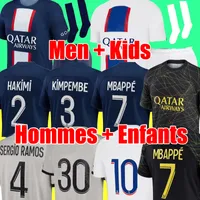 Speler 30 10 MBAPPE 7 voetbalshirts Hakimi Sergio Ramos Sanches PSGS 22 23 Maillots voetbalshirt 2022 2023 Men Kids Kit Sets Uniforme Enfants