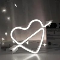 Night Lights LED Heart-shaped Arrow Neon Light Colorful Hanging Wall Bulb Sign Love Handmade Custom Lamp