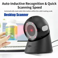360Degree Omnidirectional 2D Wired Barcode Scanner With Infrared Auto-sensing Scanning Decoding Capability Handfree