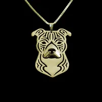 Gold Silver 1st Cartoon Boho Chic Alloy American Staffordshire Terrier Necklace Fashion Pit Bull Pendant Silver Gold Colors250o