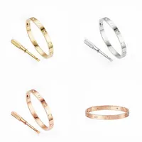 Love Screw Bracelet 5 0 Designer Bracelets 4 Diamonds Bangle luxury jewelry women Titanium steel Alloy Gold-Plated Craft Gold Silv265a