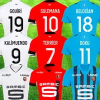 Versione giocatore Stade Rennais 22 23 Maglie da calcio Rennes Maillot de Foot 2022 2023 Sulemana Bourigeaud Terrier Guirassy Doue Traore Men Kit Kit Shirts