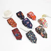 Bow Ties Men Cotton Handkerchiefs Bowtie Tie Set Fashion Casual Floral Print Slim 6cm Neckties Wedding Suits Pocket Square & Sets