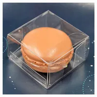GREST PRESTENHO CHEGE PVC PVC Transparent Gality Candy Box Macarons Packaging Packaging Wedding Birthday Supplies 10pcs