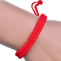 Girls bracelet 100 PCS Lucky China Red Rope Beads National Style Kabbalah String Braided Friendship Adjustable Bracelets253G