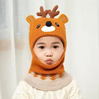 Hats Boy Girl Beanie Hat Casual Cap 2 To 6 Years Old Protect Neck Cartoon Animal Windproof Winter Child Knit Kids Earflap Caps