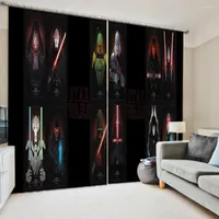 Curtain Personality Curtains Bedroom Living Room Windproof Thickening Blackout Fabric Black Cartoon Kids