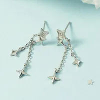 Stud Earrings 925 Sterling Silver Women Exquisite Star Tassel Girl Beautiful Jewelry Lady Party Accessories Fashion KOFSACStud