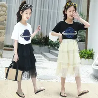 Clothing Sets Kids Girls Clothes Set T-shirt Cake Skirt Summer Teenage Children Outfits 5 6 8 9 10 11 12 Years