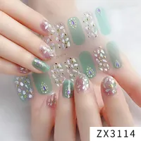 Nail Stickers 14tips Flower Fashion Trend Art Wraps Polish Ins Styles Winter Adhesive Manicure Decorations