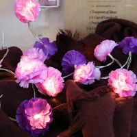 Night Lights Mycyk Purple Flower Led String Lighting 1.5 3M 10 20LED Battery Powered Xmas Holiday Valentine' Day Party Fairy Decor