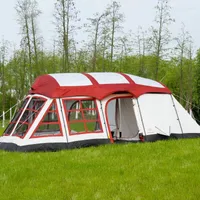 Палатки и укрытия Ультралардное двойное слое 8-12 человек в кемпинге палатка Большой беседка Carpas de Sun Shelter