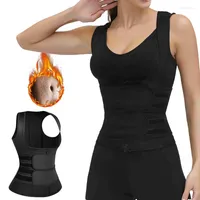 Women's Shapers Neoprene Sauna Suit For Women Sweat Vest Waist Trainer Zipper Tank Top With Adjustable Belts Sheath Corset