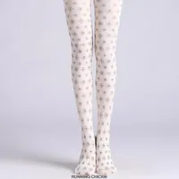 Women Socks Vintage Small Floral Printed Pantyhose Stockings Tight Cotton Blends Running Chick Cn(origin) Geometric STANDARD