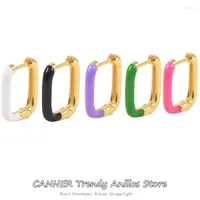 Hoop Earrings CANNER 925 Sterling Silver Minimalist U-Shaped For Women Colorful Enamel Chunky Circle Hoops Wedding Jewelry Gifts
