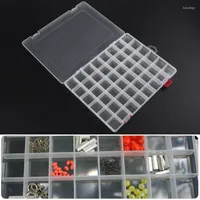 Cajas de almacenamiento Caja de plástico 48 Comparente Tackle de pesca Transparente Peads Beads contenedor de contenedores