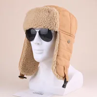 Berets Winter Men Warm Waterproof Russian Hat Women Adjustable Ushanka With Ear Flaps Cashmere Trapper Cap Outdoor Thicken