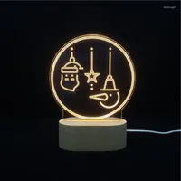 Table Lamps 2023 Christmas Gift USB Power 3D Acrylic LED Night Light 3 Colors Desk Lamp Home Decorative Wood Base