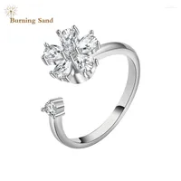 Wedding Rings Anti Stress For Women Satinless Steel Sunflower Star Planet Spinner Fidget Ring Anxiety Jewelry Drop
