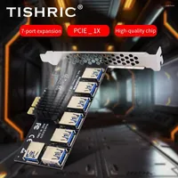 Computer Cables Tishric Riser PCI Express X16 PCI-E-kort 1 till 4/5/6/7 USB3.0 Hub Mining Adapter multiplikator för BTC Miner