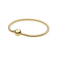 Luxury Fashion 18K Rose gold Bracelets Original box for Pandora sytle charm beads 925 Silver snake Chain Bracelet Women jewelry244q