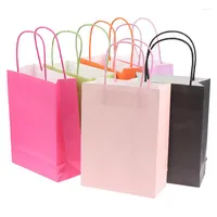 Enrole de presente Multi Color Multifunction Kraft Paper Bag With Handles Festival Sacos de compras Roupas Presentes