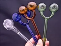 Wholesale Double Ball Glass Oil Burner Pipe 5.5 Inch 30mm ball Hand glass water Pipes New Design Smoking Pipes cheapest