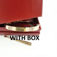 Bracciale di bracciale di lusso di alta qualit￠ Bracciale oro braccialetti a vite di braccialetti in acciaio titanio per uomo largo 6 mm con box box originale AAA